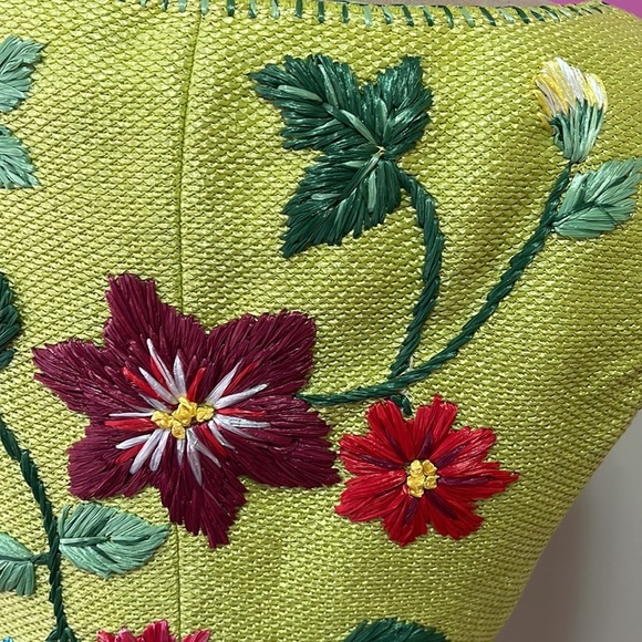 Moschino Green Jute Embroidered Flower Vest Bustier - Picture 8 of 13